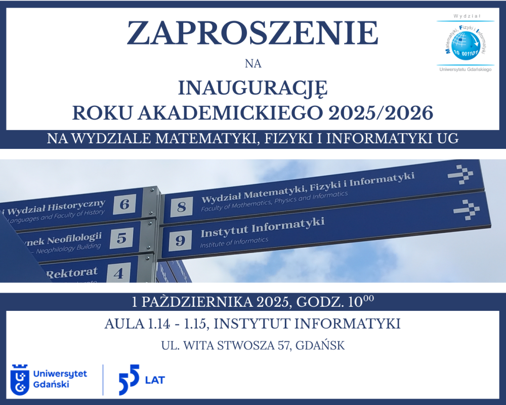zaproszenie z informacjami o zdjęciem drogowskazu na Wydział