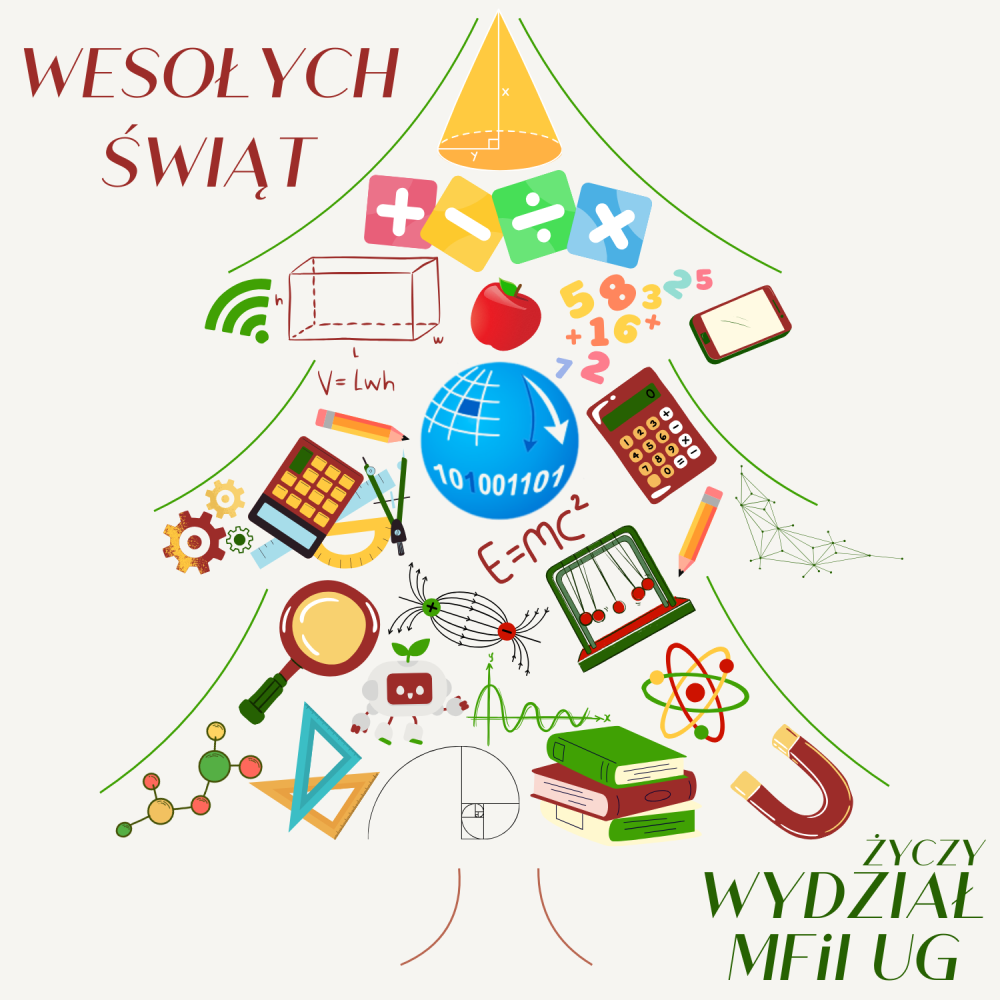 choinka złożona z matematyczno-fizyczno-informatycznych przedmiotów