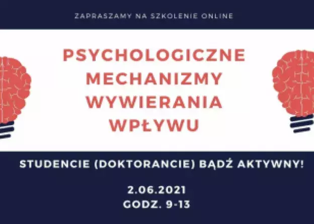 Szkolenie „Psychologiczne mechanizmy wywierania wpływu”